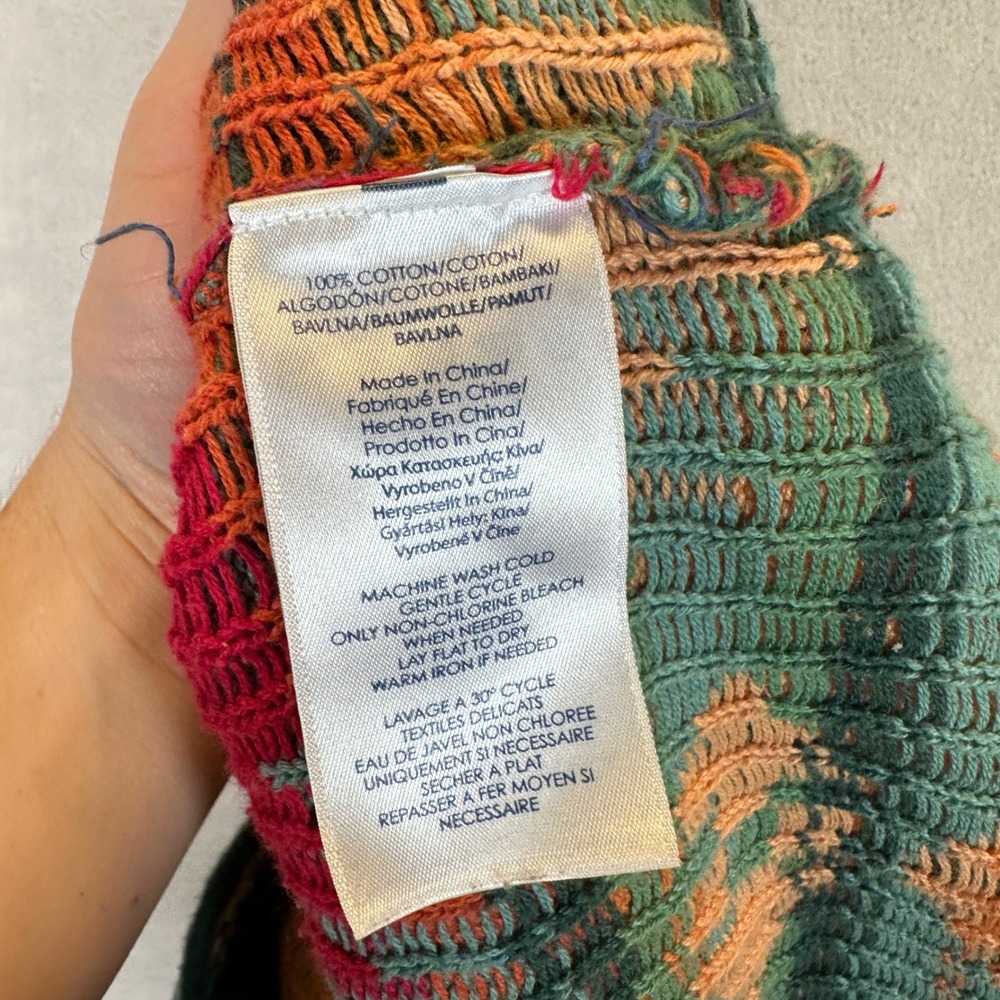 Chaps Large Southwestern Aztec Cotton Knit Cowl Neck Sweater Multi Native - Picture 5 of 9
